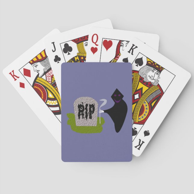 Baralho Morte no Cemitério Halloween Jogando cartas (Verso)