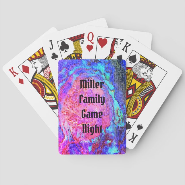 Baralho Mosaico Espiral Vibrante Noite de Jogo Familiar (Verso)