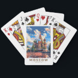Baralho Moscou Rússia Red Square Viagem Art Vintage<br><div class="desc">Viagem de vetor de Moscou. Moscou,  no rio Moskva,  no oeste da Rússia,  é a capital cosmopolita do país.</div>