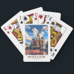 Baralho Moscou Rússia Red Square Viagem Art Vintage<br><div class="desc">Viagem de vetor de Moscou. Moscou,  no rio Moskva,  no oeste da Rússia,  é a capital cosmopolita do país.</div>