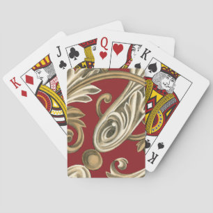 Baralho Motif Botânico Elegante com Folhagem de Tan