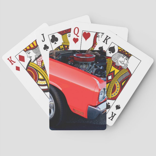 Baralho Motor de Carro Vermelho Clássico (Verso)