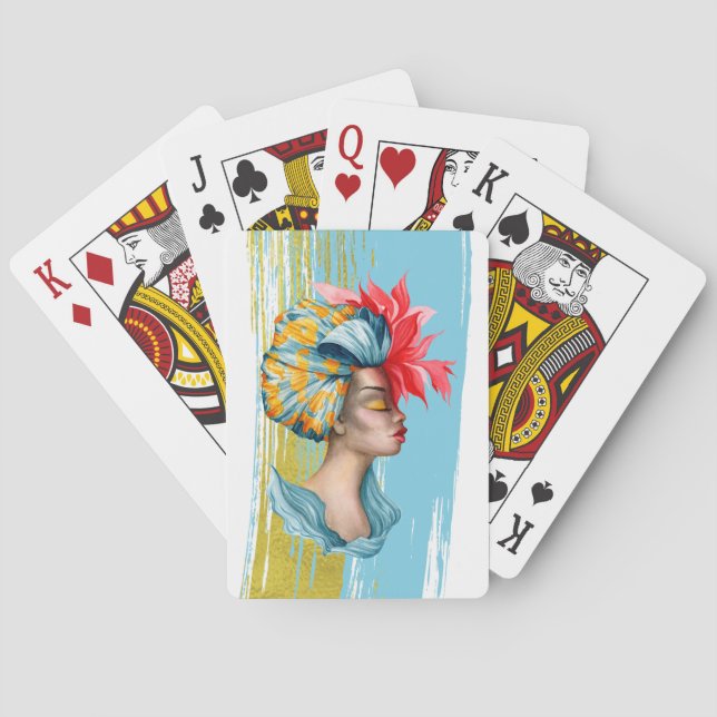 Baralho Mulher africana jogando cartas (Verso)