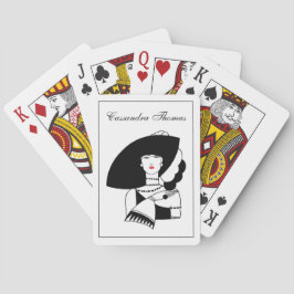 Baralho Mulher Art Déco de Grande Chapéu Luvas RL
