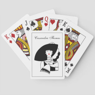 Baralho Mulher Art Déco de Grande Chapéu Luvas RL