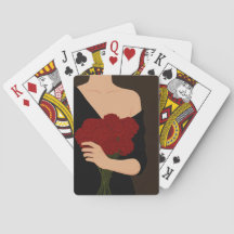 Mulher com Flores Vermelhas