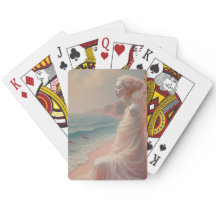 Mulher etérea na praia de Dreamy