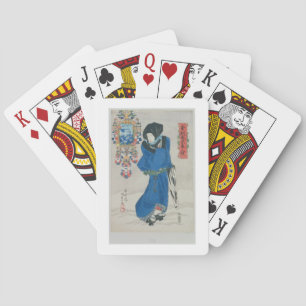 Baralho Mulher japonesa na neve (impressão do woodblock d