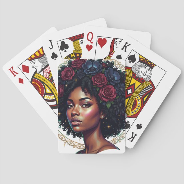 Baralho Mulher Negra Floral Afro (Verso)