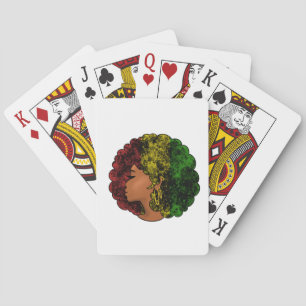Baralho Mulher negra rasta afro vermelho amarelo verde