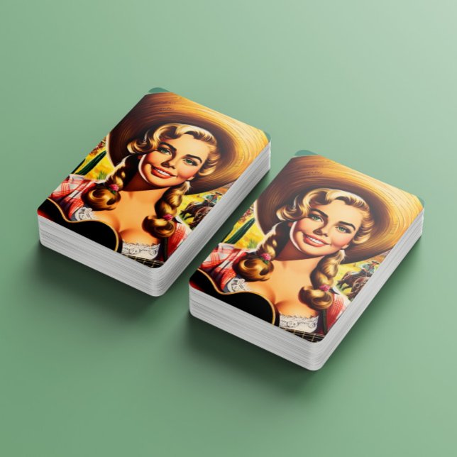 Baralho Mulher Rural Fofo Retro (Criador carregado)