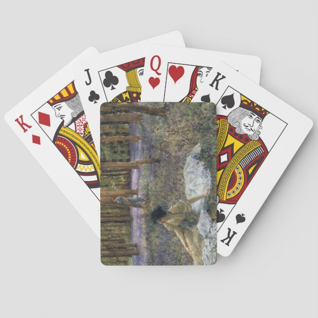 Baralho Mulheres em Floresta de Flores Bluebell (Verso)