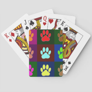 Baralho Multicolored Dog Paw Print Pattern