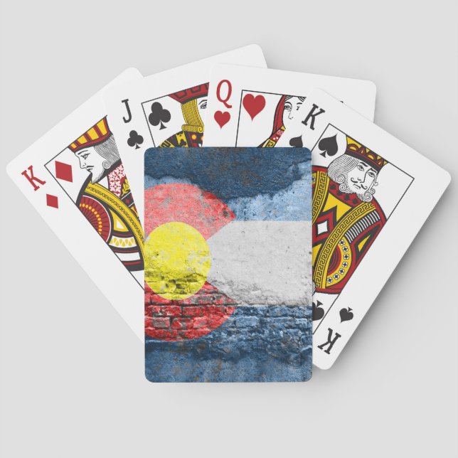 Baralho muro de tijolos do Colorado flag (Verso)