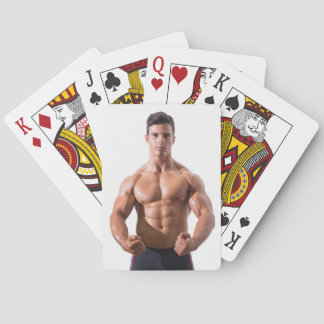 Baralho Músculos Flex Com Cara Quente Homem Sem Camisa Sex