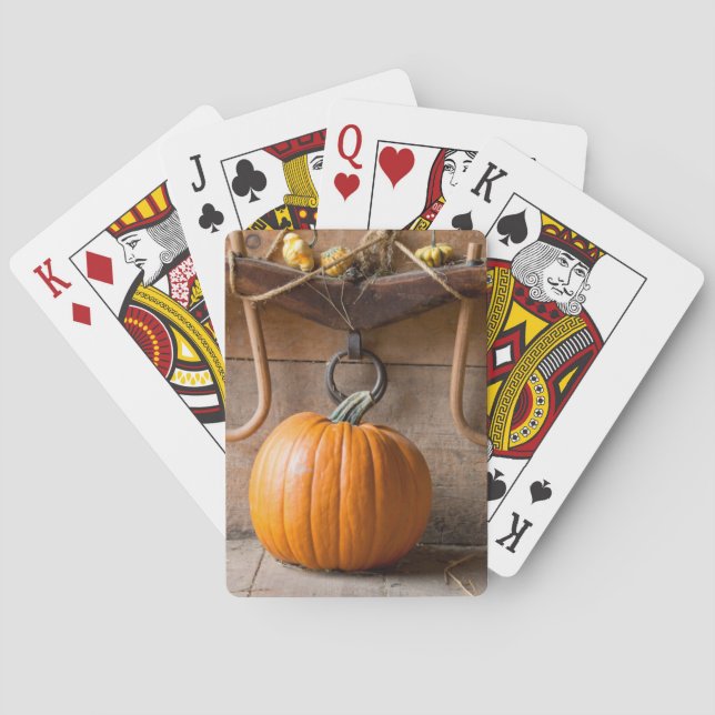 Baralho Museu dos Agricultores. Pumpkin em celeiro com far (Verso)