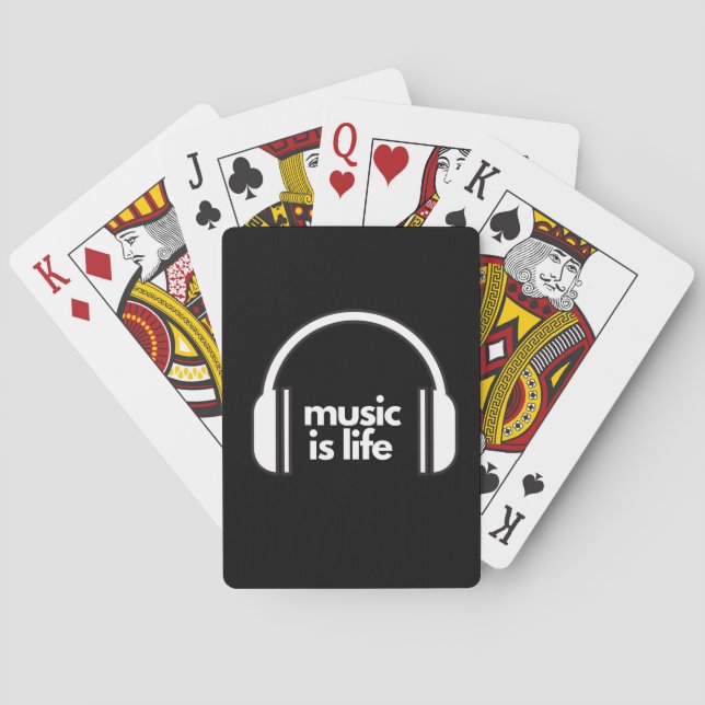 Baralho Música é a vida tocando cartas (Verso)