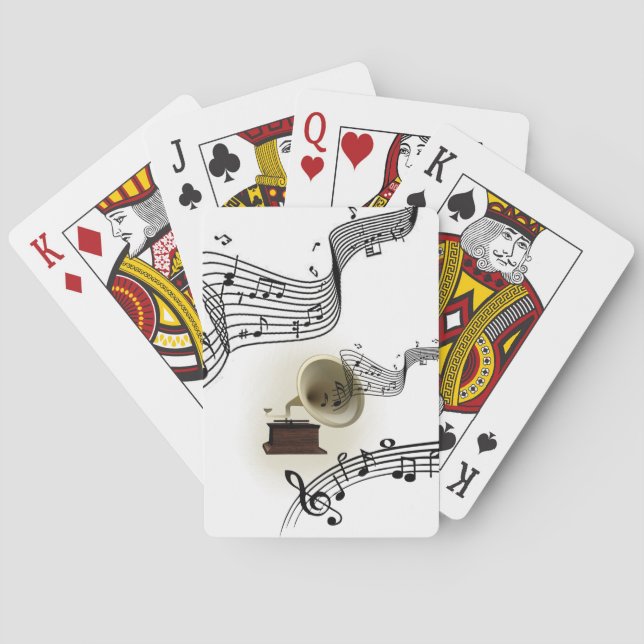 Baralho Música e Design de Gramofone (Verso)