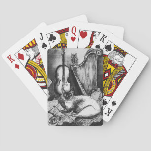 Baralho MUSICAL CAT,OWL,VIOLIN E HARP Black White Music 