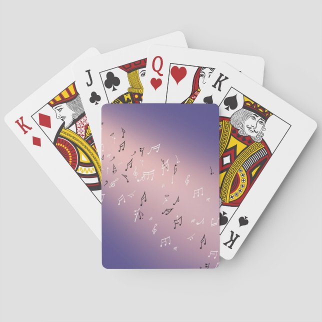 Baralho Musical Notes Purple Glow Play Cards (Verso)