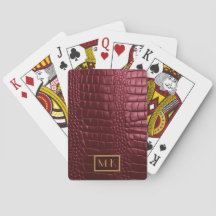 Na moda Burgundy Crocodilo Leather Monograma