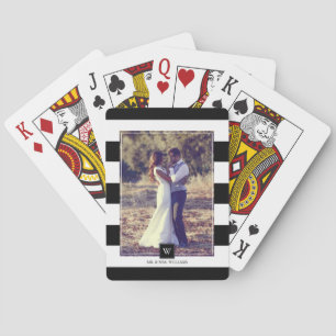 Baralho Na moda preto e branco, com monograma