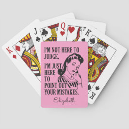 Baralho "Não aqui para julgar" a plataforma de cartão