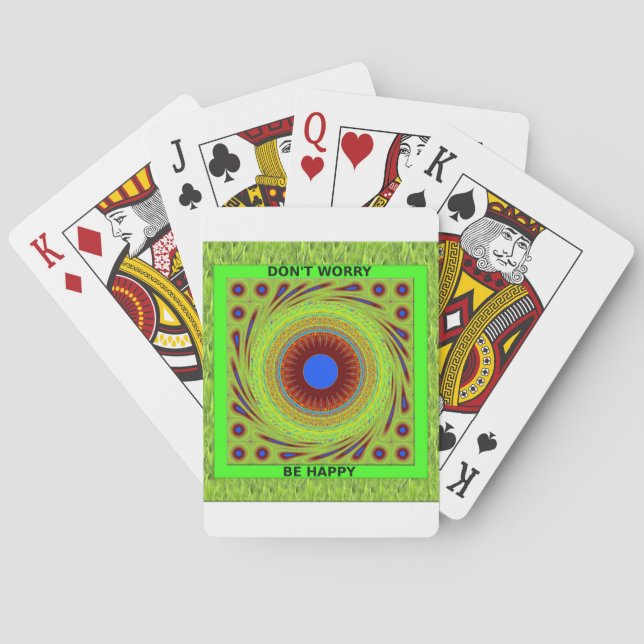 Baralho Não se preocupe seja Impressão de arte feliz (Verso)