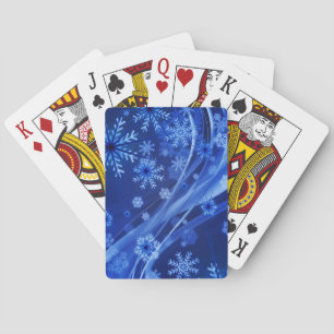 Baralho Natal Azul Flocos de Neve de inverno