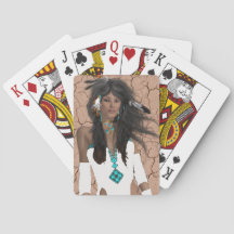 Native American Maiden Playing Cards