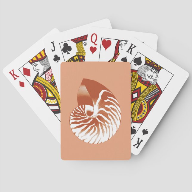 Baralho Nautilus shell - terracotta e branco (Verso)