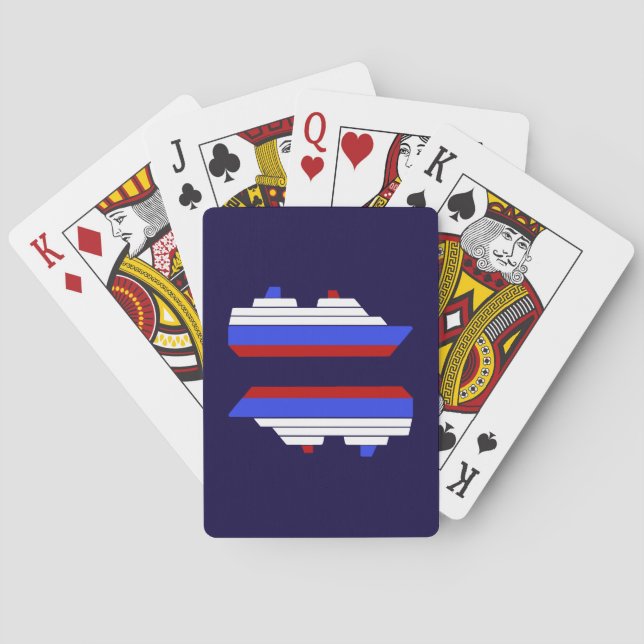 Baralho navio de mar vermelho e azul (Verso)