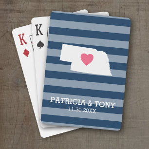 Baralho Nebraska Map Home State Love with Optional Heart