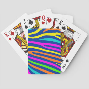 Baralho Néon cores brilhantes zebra listras de jogar carta