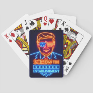 Baralho Neon Trump Parou o estabelecimento Jogando Cartões