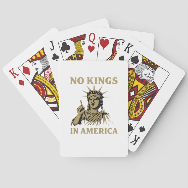 Baralho No Kings In America Statue Of  No Kings Day Protes (Verso)