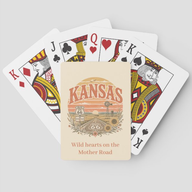 Baralho Noite de Pôquer na Rota 66 do Kansas (Verso)