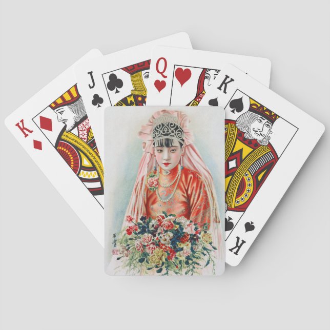 Baralho Noiva de Vermelho no Casamento Chinês em Xangai (Verso)