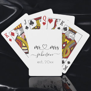 Baralho Noivado de casamento Sr. Sra. Nome Personalizado