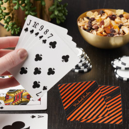 Baralho Nome das faixas diagonais de preto e laranja legan