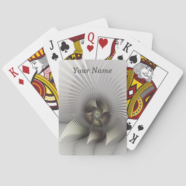 Baralho Nome de Arte Fractal de Forma 3D Moderna (Verso)