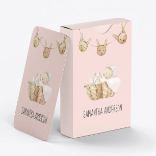 Baralho Nome de Criança Rosa Pastel de Beleza Moderna