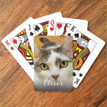 Baralho Nome de Foto Pet Personalizado<br><div class="desc">Carregue uma foto, adicione um nome e crie facilmente seus cartões de jogar personalizados. Você pode TRANSFERIR este DESIGN em outros produtos do Zazzle e ajustá-lo ao ajustado da maioria dos itens do Zazzle. Você também pode clicar no botão PERSONALIZAR para adicionar, excluir ou alterar detalhes como cor de fundo,...</div>