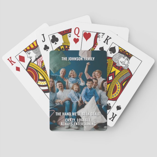 Baralho Nome de Fotografia Personalizada da Família Encant (Verso)