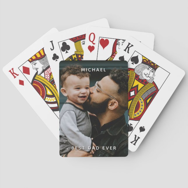 Baralho Nome de Fotografia Personalizada do Melhor Pai do  (Verso)