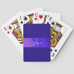 Baralho Nome de Letra Moderna e Elegante & Monograma Roxo