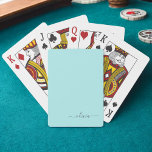 Baralho Nome de Monograma Feminino Moderno em Escrita Aqua<br><div class="desc">Nome de Monograma de Cartas de Jogar em Escrita Simples Aqua Azul Teal. Isso torna o presente perfeito para o aniversário de 16 anos,  casamento,  chá de noiva,  aniversário de casamento,  chá de bebê ou festa de despedida de solteira para alguém que ama luxo e estilos chiques.</div>