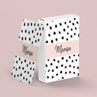 Nome do Monograma Moderno | Pastel Pink & Black Po