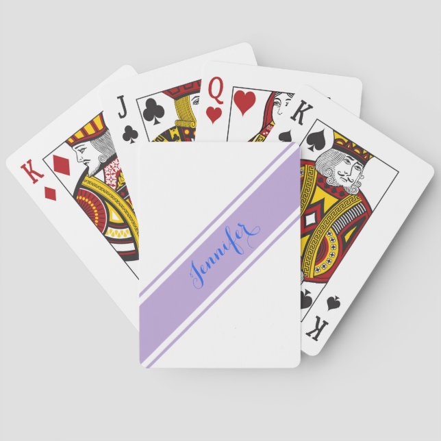 Baralho Nome do Script Azul, Lavanda em Branco, Vs 2 (Verso)