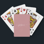 Baralho Nome do script rosa de Vintage<br><div class="desc">Vintage cor-de-rosa com o nome do script Playing Cards. Personalize com seu nome.</div>